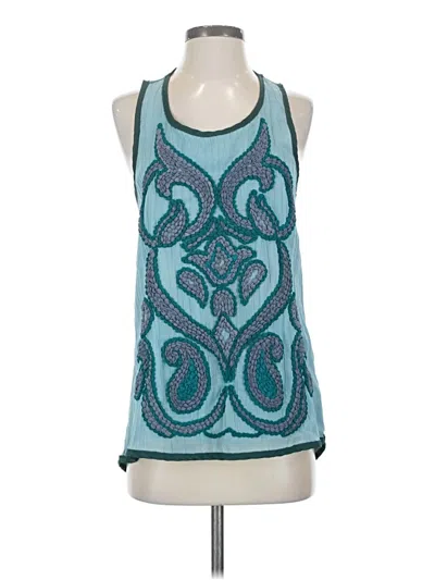 Pre-owned Dolan Sleeveless Top Teal Halter Neckline Tops In Blue