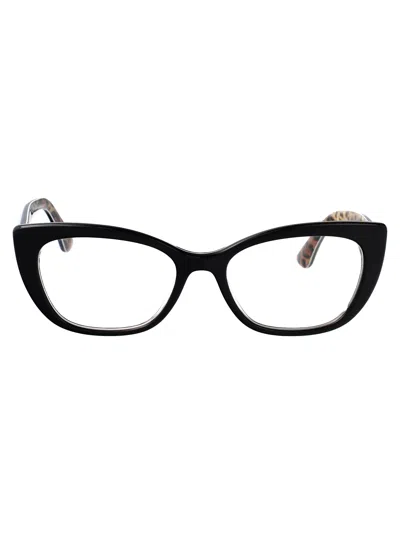 Dolce &amp; Gabbana Eyewear 0dg3360 Glasses In 3299 Black On Leo Brown