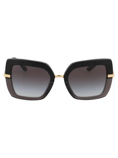 Dolce &amp; Gabbana Eyewear 0dg4373 Sunglasses In 32468g Black On Transparent Black