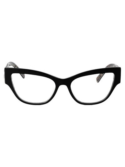 Dolce &amp; Gabbana Eyewear Cat-eye Frame Glasses Glasses In 3299 Black On Leo Brown