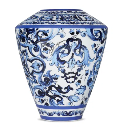 Dolce&gabbana Casa Large Porcelain Amphora Vase In Blue