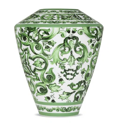 Dolce&gabbana Casa Large Porcelain Amphora Vase In Green