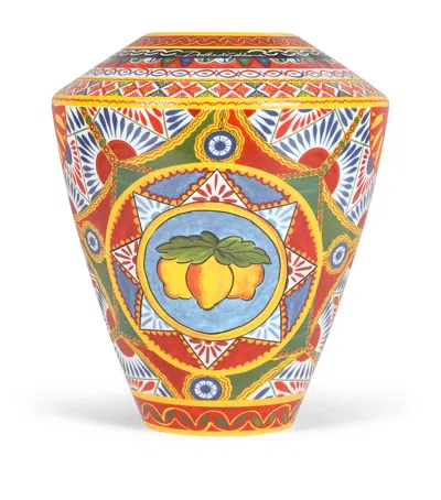 Dolce&gabbana Casa Large Porcelain Amphora Vase In Multi
