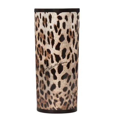 Dolce&gabbana Casa Porcelain Cylindrical Vase In Multi