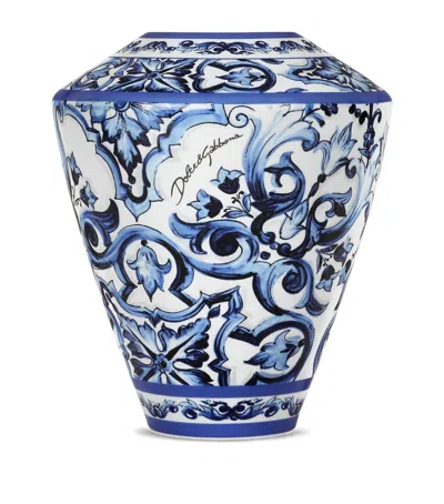 Dolce&gabbana Casa Small Porcelain Amphora Vase In Blue