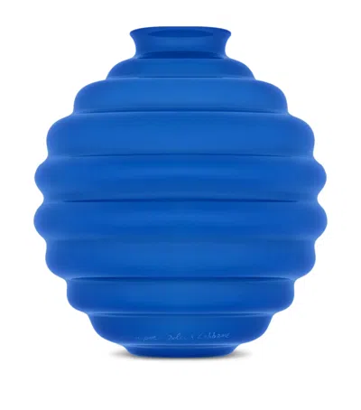 Dolce&gabbana Casa X Venini Small Murano Glass Déco Vase In Blue