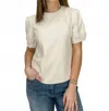 Dolce Cabo Alexis Puff Sleeve Top In Creme In Neutral