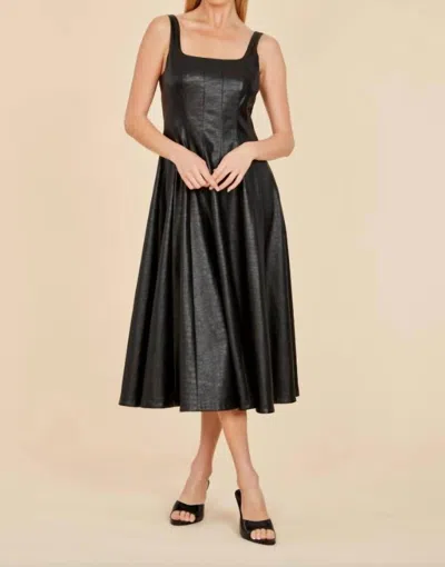 Dolce Cabo Croc Faux Leather Midi Dress In Black