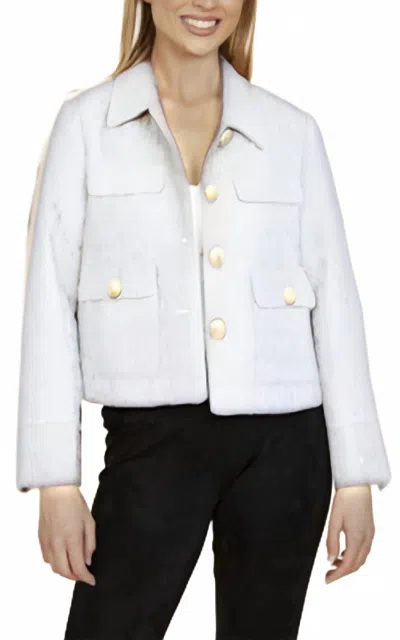 Dolce Cabo Cropped Tweed Blazer In White