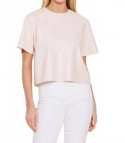 Dolce Cabo Cropped Vegan Leather Tee In Light Pink In Neutral