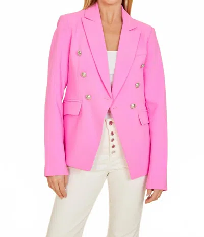 Dolce Cabo Double Breasted Blazer In Fuchsia In Pink