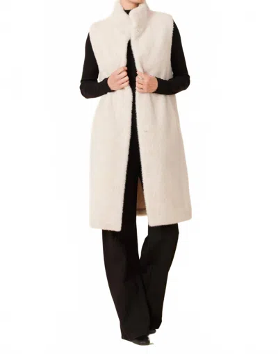 Dolce Cabo Faux Fur Long Vest In Creme In Neutral