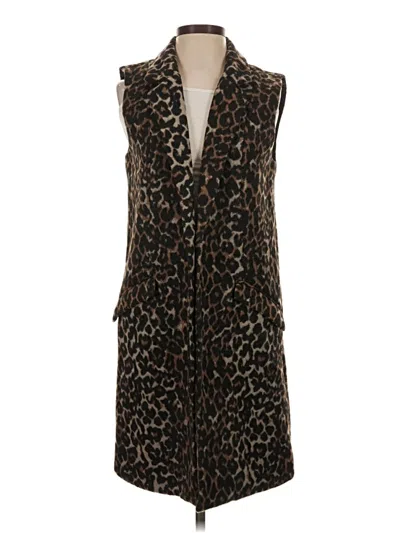 Pre-owned Dolce Cabo Faux Fur Vest In Brown