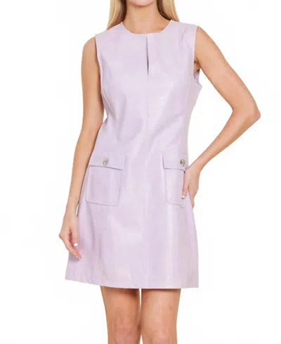 Dolce Cabo Faux Leather Croc Dress In Lilac In Purple