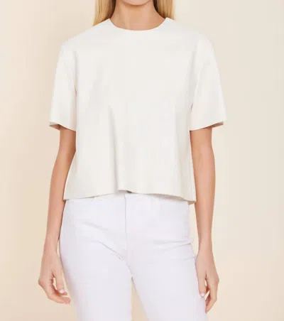 Dolce Cabo Faux Leather Cropped Shirt In Creme In Neutral