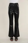 Dolce Cabo Faux Leather Flare Pants In Black In Black
