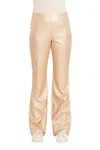 Dolce Cabo Faux Leather Flare Pants In Pale Gold In Gold