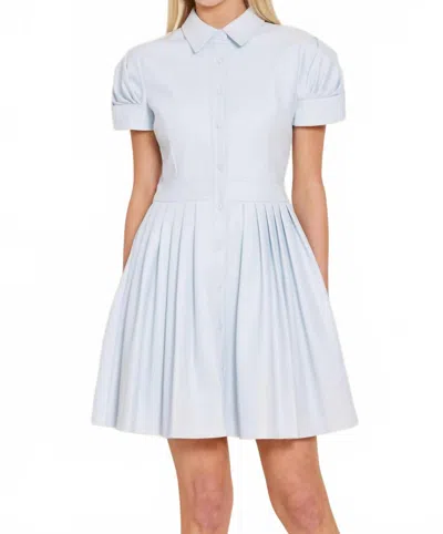 Dolce Cabo Faux Leather Mini Dress In Light Blue