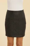 Dolce Cabo Faux Leather Quilted Skirt In Black In Black