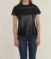 Dolce Cabo Faux Leather Shirt In Black In Black