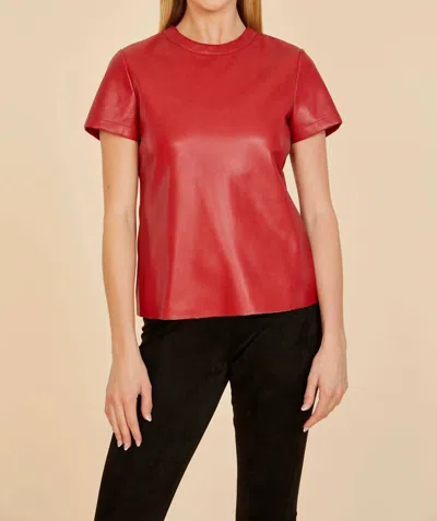 Dolce Cabo Faux Leather Shirt In Red