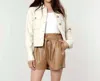 Dolce Cabo Faux Leather Shorts In Camel In Multi