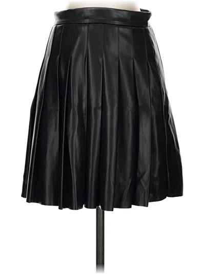 Pre-owned Dolce Cabo Faux Leather Skirt In Black