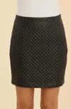 Dolce Cabo Faux Leather Quilted Skirt In Black In Black