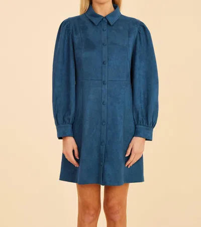 Dolce Cabo Faux Suede Dress In Steel Blue