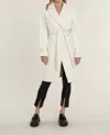DOLCE CABO FAUX SUEDE WRAP TRENCH IN CREAM