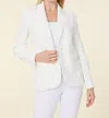 Dolce Cabo Floral Lace Tailored Blazer In White