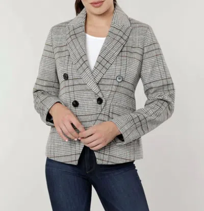 Dolce Cabo Gray Glen Plaid Db Jacket In Gray Plaid In Grey