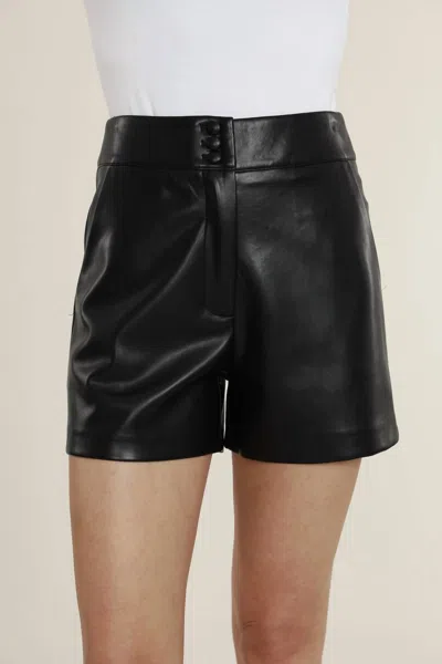 Dolce Cabo High Waisted Faux Leather Shorts In Black