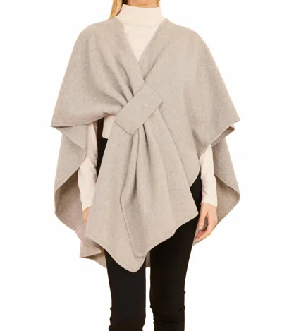 Dolce Cabo Knit Shawl Wrap In Light Grey In Neutral