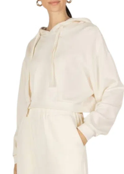 Dolce Cabo Leather Braided Jacket In Eggshell In White
