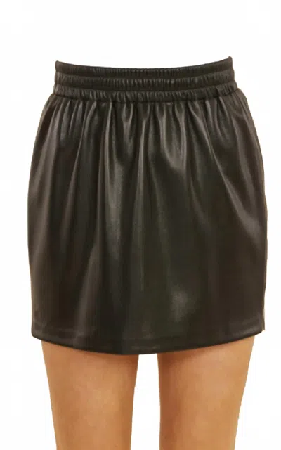 Dolce Cabo Leather Mini Skirt In Black