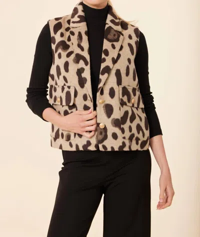 Dolce Cabo Leopard Vest In Beige In Animal Print