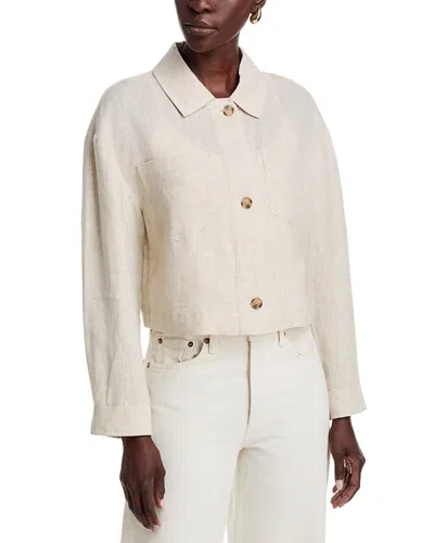 Dolce Cabo Linen Blend Cropped Jacket In Neutral