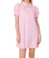 Dolce Cabo Linen Button Down Dress In Pink In Pink