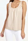 Dolce Cabo Living In Leather Tank Top In Oyster In White