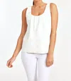 DOLCE CABO LIVING IN LEATHER TANK TOP IN WHITE