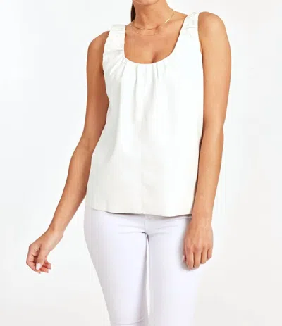 DOLCE CABO LIVING IN LEATHER TANK TOP IN WHITE