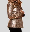 Dolce Cabo Metallic Snake Skin Blazer In Bronze Snake In Multi