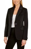 Dolce Cabo One Button Satin Blazer In Black In Black