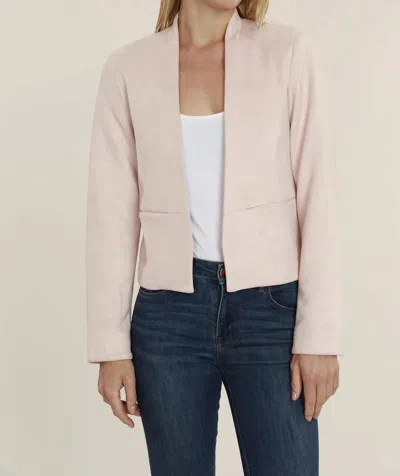 Dolce Cabo Open Front Faux Suede Blazer In Pale Pink In Multi