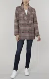 Dolce Cabo Oversized Plaid Double Breasted Blazer In Brown/multi In Brown