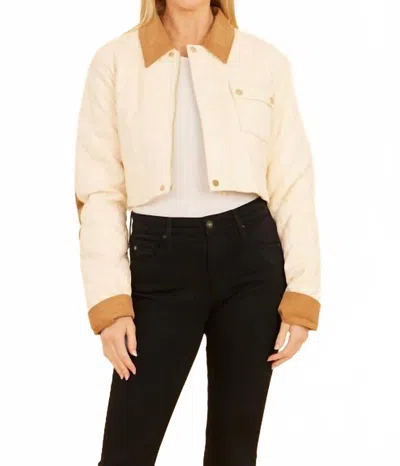 Dolce Cabo Patch Cropped Jacket In Pumpkin In Neutral