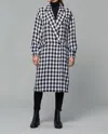 DOLCE CABO PLAID TRENCH COAT IN WHITE/BLACK
