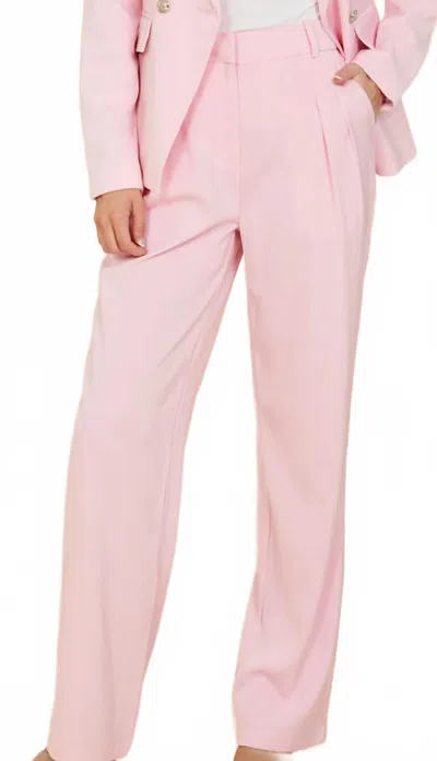 Dolce Cabo Pleated Wide Leg Trouser In Pink