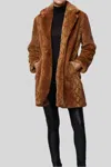 Dolce Cabo Plush Snake Print Faux Fur In Cognac In Green